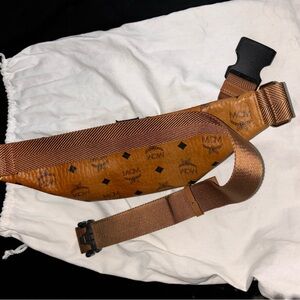 MCM Brown Belt Bag with Sturdy Leather and Vintage Look